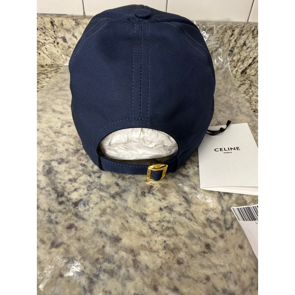 Celine Navy Blue & White Logo Baseball Cap Size M - Picture 4 of 5